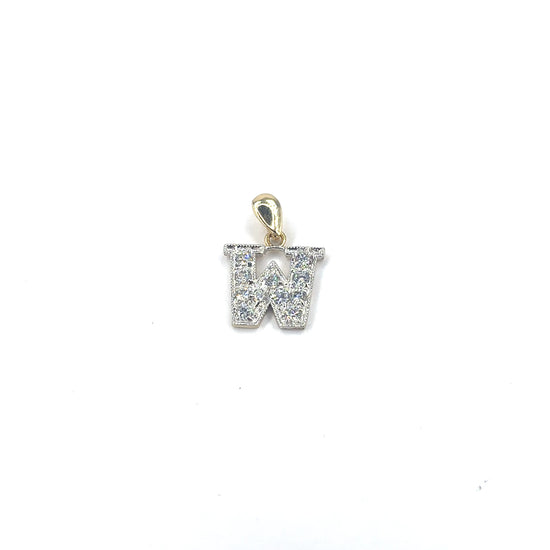Women’s 9ct Yellow Gold Cz Set Initial Pendant - 1.2g - Hyman’s Jewellers