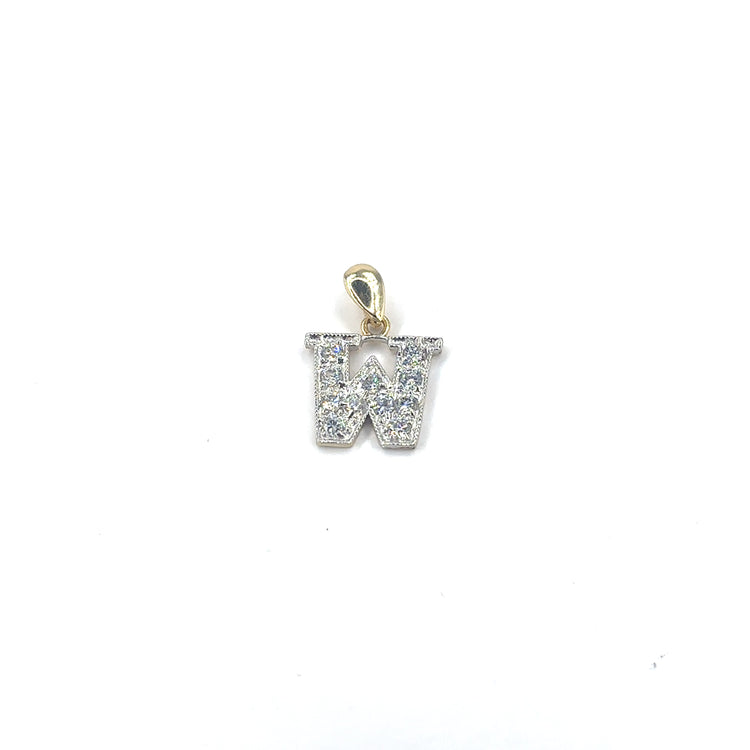 Women’s 9ct Yellow Gold Cz Set Initial Pendant - 1.2g - Hyman’s Jewellers