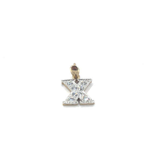 Women’s 9ct Yellow Gold Cz Set Initial Pendant - 1.2g - Hyman’s Jewellers