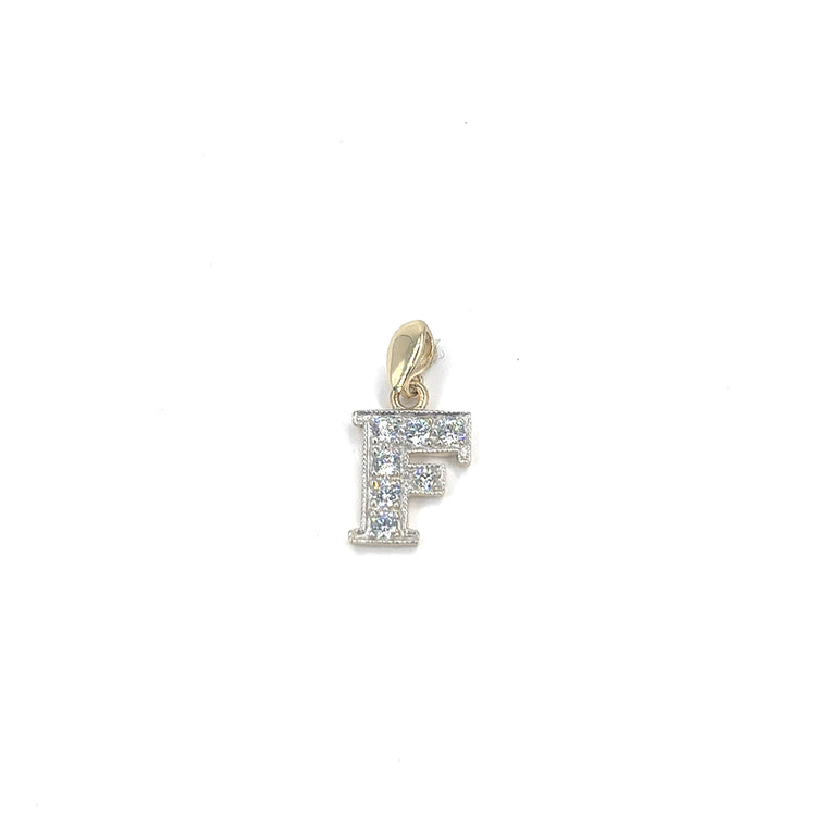 Women’s 9ct Yellow Gold Cz Set Initial Pendant - 1.2g - Hyman’s Jewellers