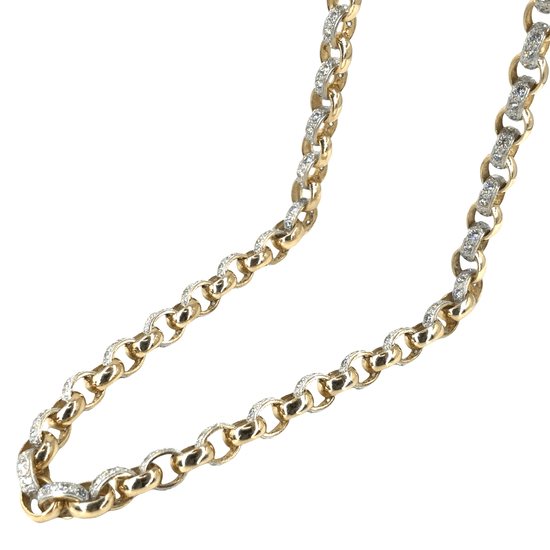 Women’s 9ct Yellow Gold Cz Set Yellow Gold Chain Necklace - 26” 86.3G Cz - Hyman’s Jewellers