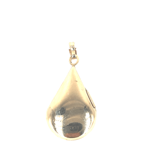 Women’s 9ct Yellow Gold Embossed Teardrop Pendant - 1.3G 3cm - Hyman’s Jewellers