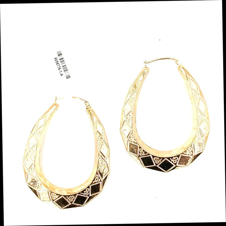 Women's 9ct Yellow Gold Geometric Hoop Earrings - Hyman’s Jewellers