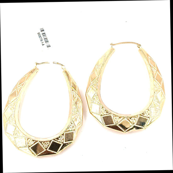 Women's 9ct Yellow Gold Geometric Hoop Earrings - Hyman’s Jewellers