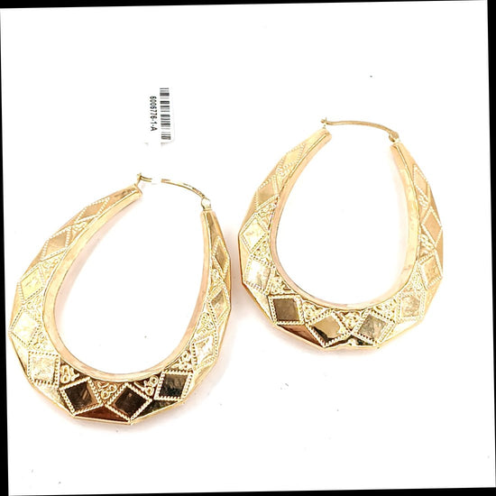 Women's 9ct Yellow Gold Geometric Hoop Earrings - Hyman’s Jewellers