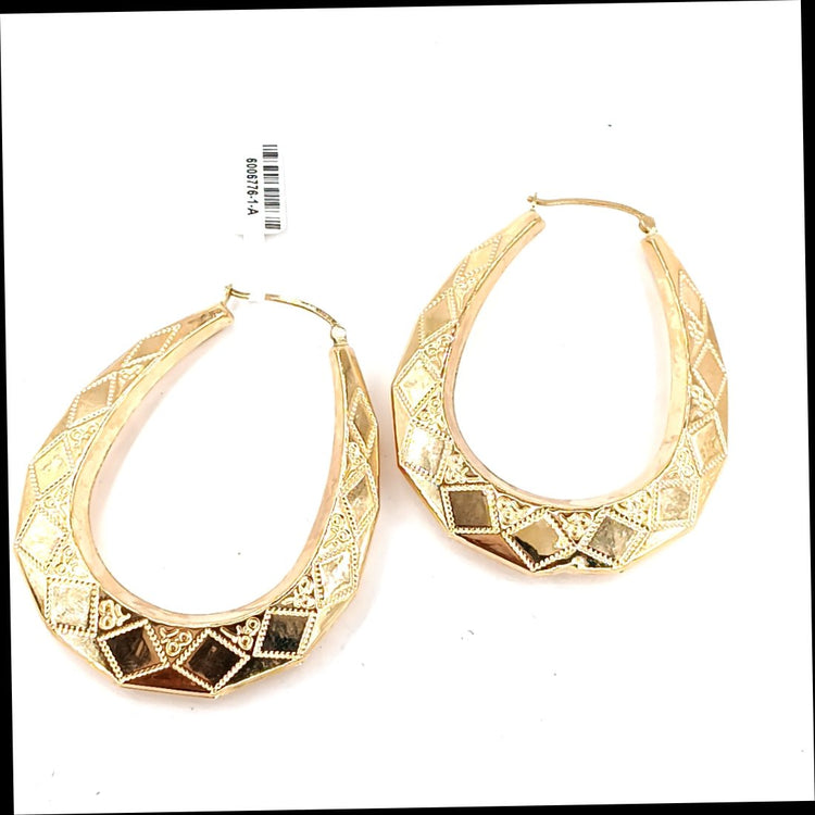 Women's 9ct Yellow Gold Geometric Hoop Earrings - Hyman’s Jewellers