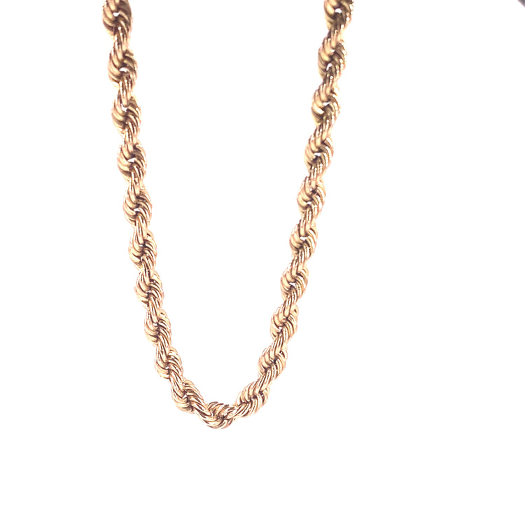 Women’s 9ct Yellow Gold Hollow Rope Chain - 7g 18” - Hyman’s Jewellers