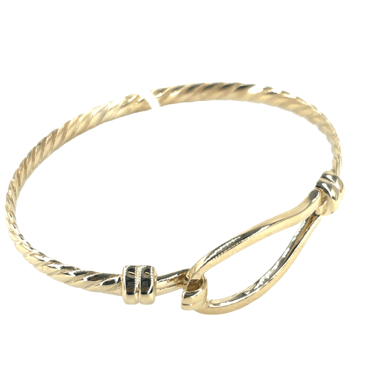 Women’s 9ct Yellow Gold Hook Eye Closure Bangle - 12.9g - Hyman’s Jewellers