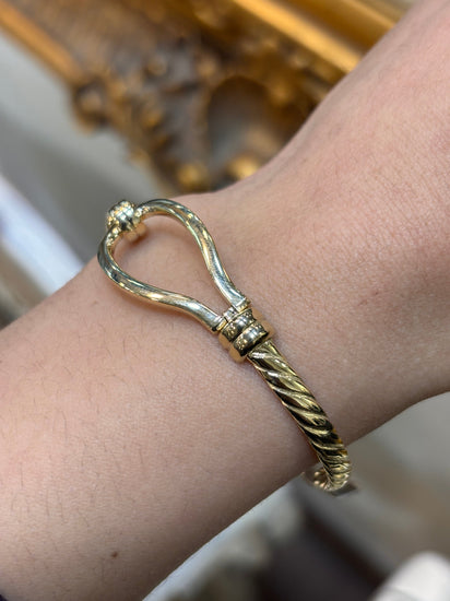Women’s 9ct Yellow Gold Hook Eye Closure Bangle - 12.9g - Hyman’s Jewellers