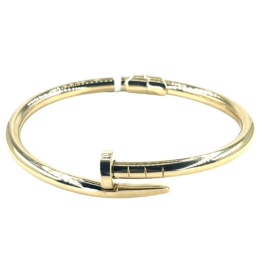 Women’s 9ct Yellow Gold Nail Bangle Bracelet - 11g - Hyman’s Jewellers