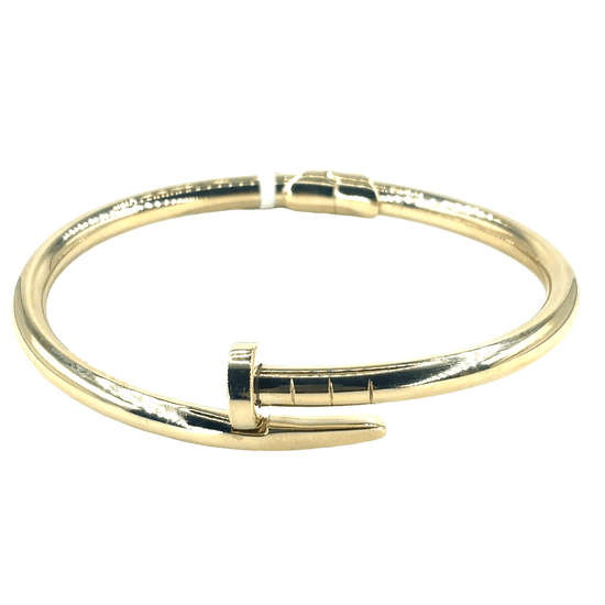 Women’s 9ct Yellow Gold Nail Bangle Bracelet - 11g - Hyman’s Jewellers