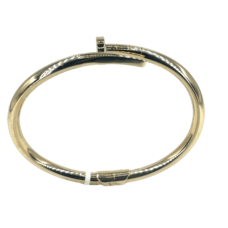 Women’s 9ct Yellow Gold Nail Bangle Bracelet - 11g - Hyman’s Jewellers
