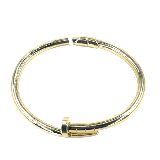 Women’s 9ct Yellow Gold Nail Bangle Bracelet - 11g - Hyman’s Jewellers