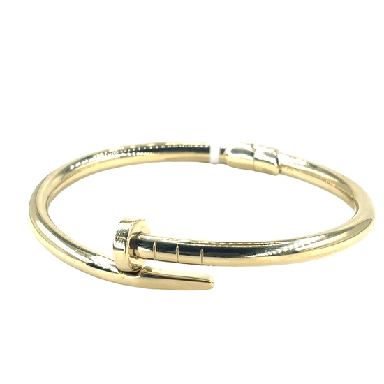 Women’s 9ct Yellow Gold Nail Bangle Bracelet - 11g - Hyman’s Jewellers