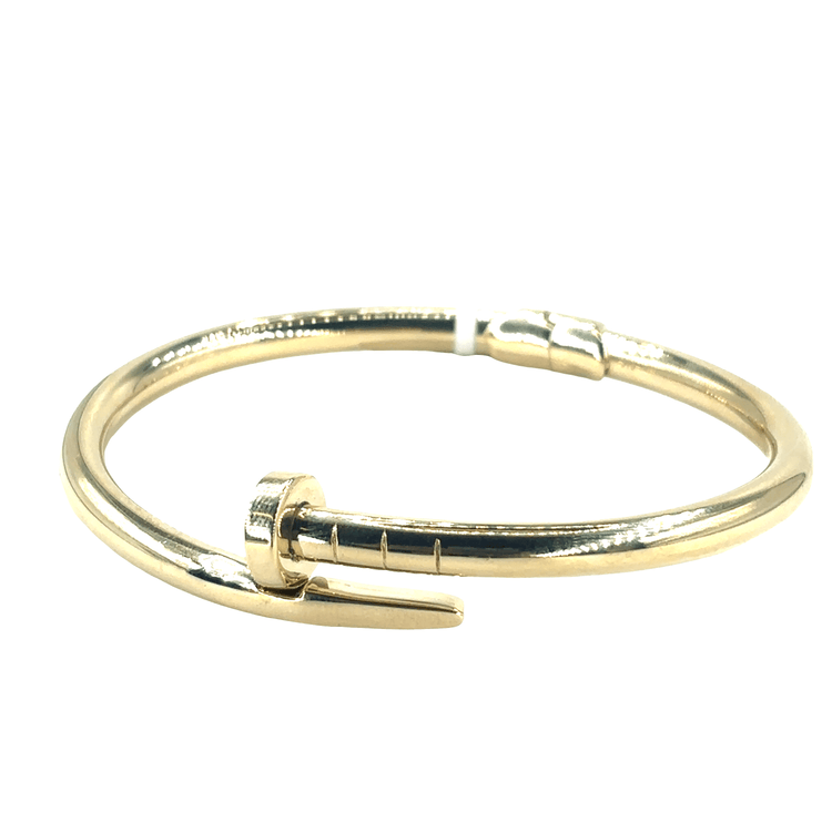 Women’s 9ct Yellow Gold Nail Bangle Bracelet - 11g - Hyman’s Jewellers
