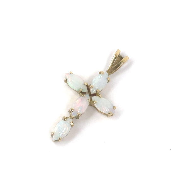 Women’s 9ct Yellow Gold Opal Cross - Hyman’s Jewellers