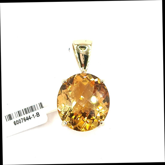 Women's 9ct Yellow Gold Pendant with Oval Brilliant Cut Citrine - Hyman’s Jewellers