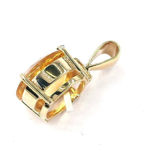 Women's 9ct Yellow Gold Pendant with Oval Brilliant Cut Citrine - Hyman’s Jewellers