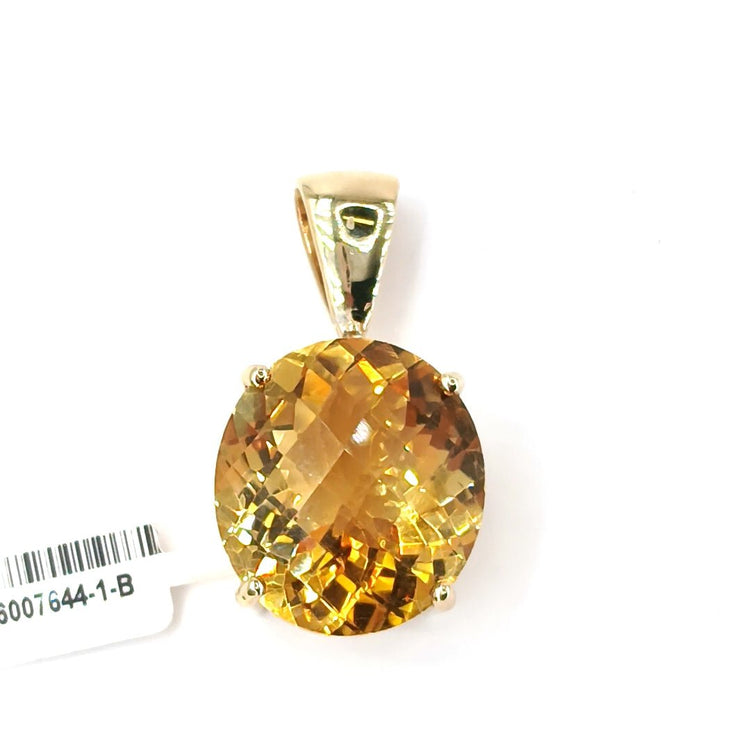 Women's 9ct Yellow Gold Pendant with Oval Brilliant Cut Citrine - Hyman’s Jewellers