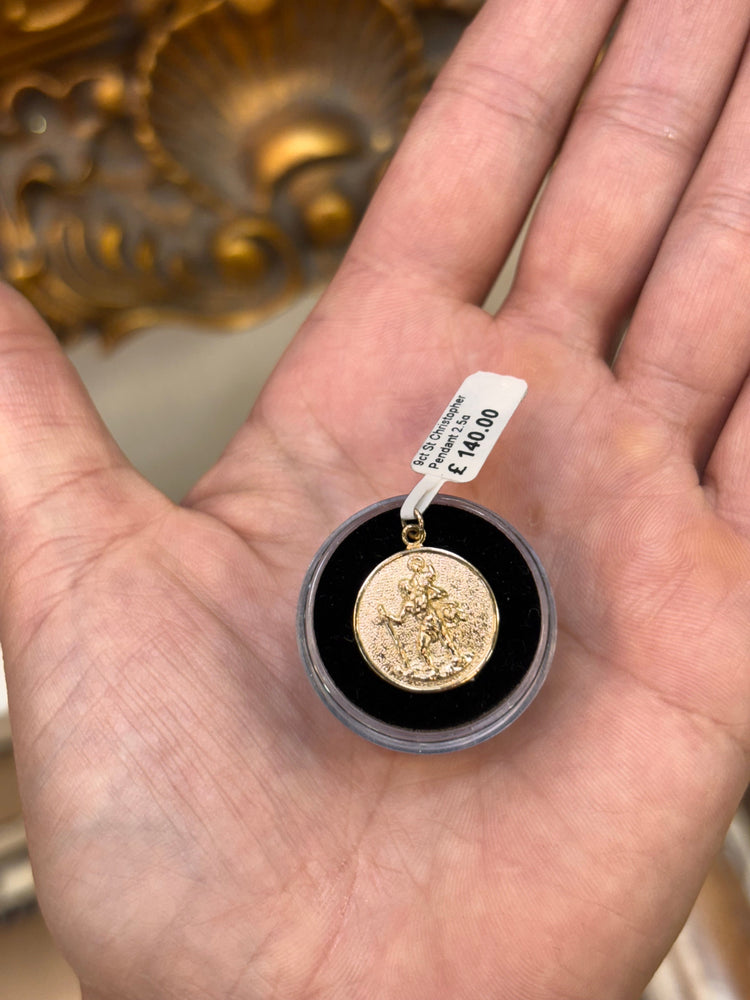 Women’s 9ct Yellow Gold Saint Christopher Medal Pendant - 2.5g - Hyman’s Jewellers
