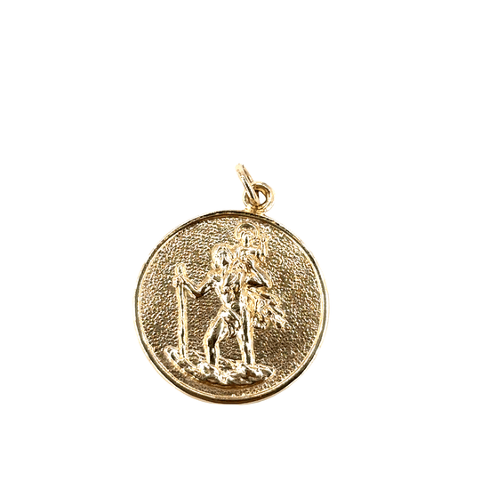 Women’s 9ct Yellow Gold Saint Christopher Medal Pendant - 2.5g - Hyman’s Jewellers