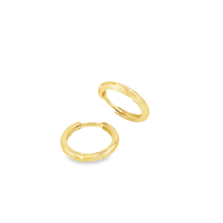 Women’s 9ct Yellow Gold Small Sleeper Hoops - 1.5g - Hyman’s Jewellers