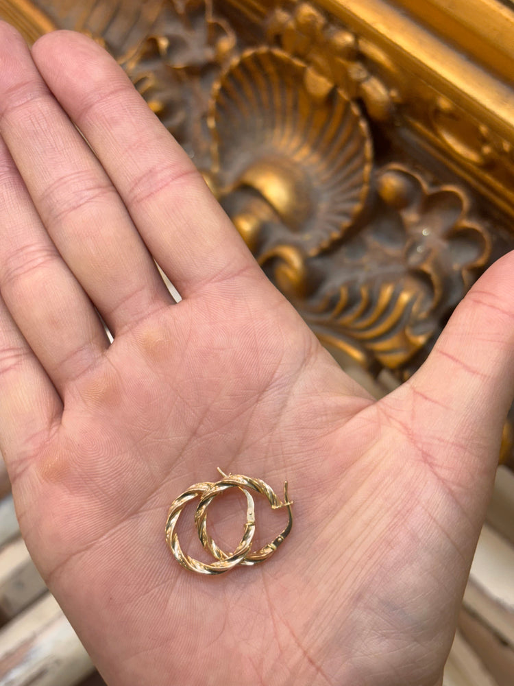 Women’s 9ct Yellow Gold Small Twisted Hoop Earrings - Hyman’s Jewellers