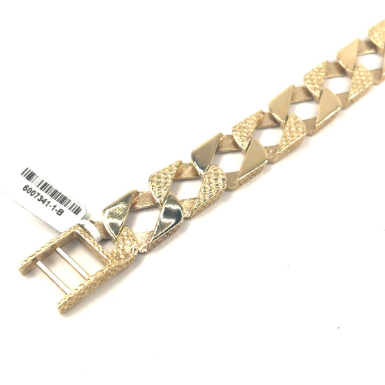Women’s 9ct Yellow Gold Square Curb Bracelet - 23g - Hyman’s Jewellers