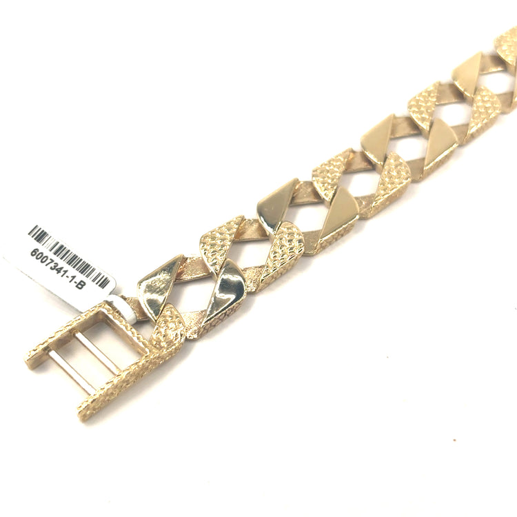 Women’s 9ct Yellow Gold Square Curb Bracelet - 23g - Hyman’s Jewellers
