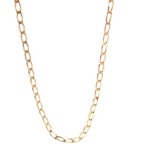 Women’s 9ct Yellow Gold Stretched Curb Chain - 4.8g 28” - Hyman’s Jewellers