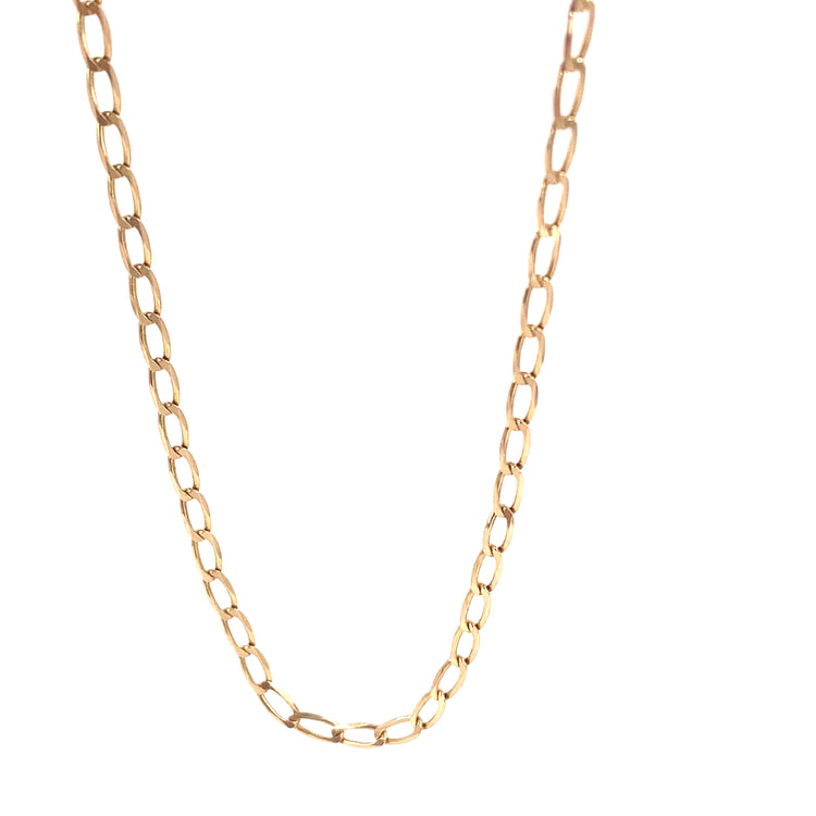 Women’s 9ct Yellow Gold Stretched Curb Chain - 4.8g 28” - Hyman’s Jewellers