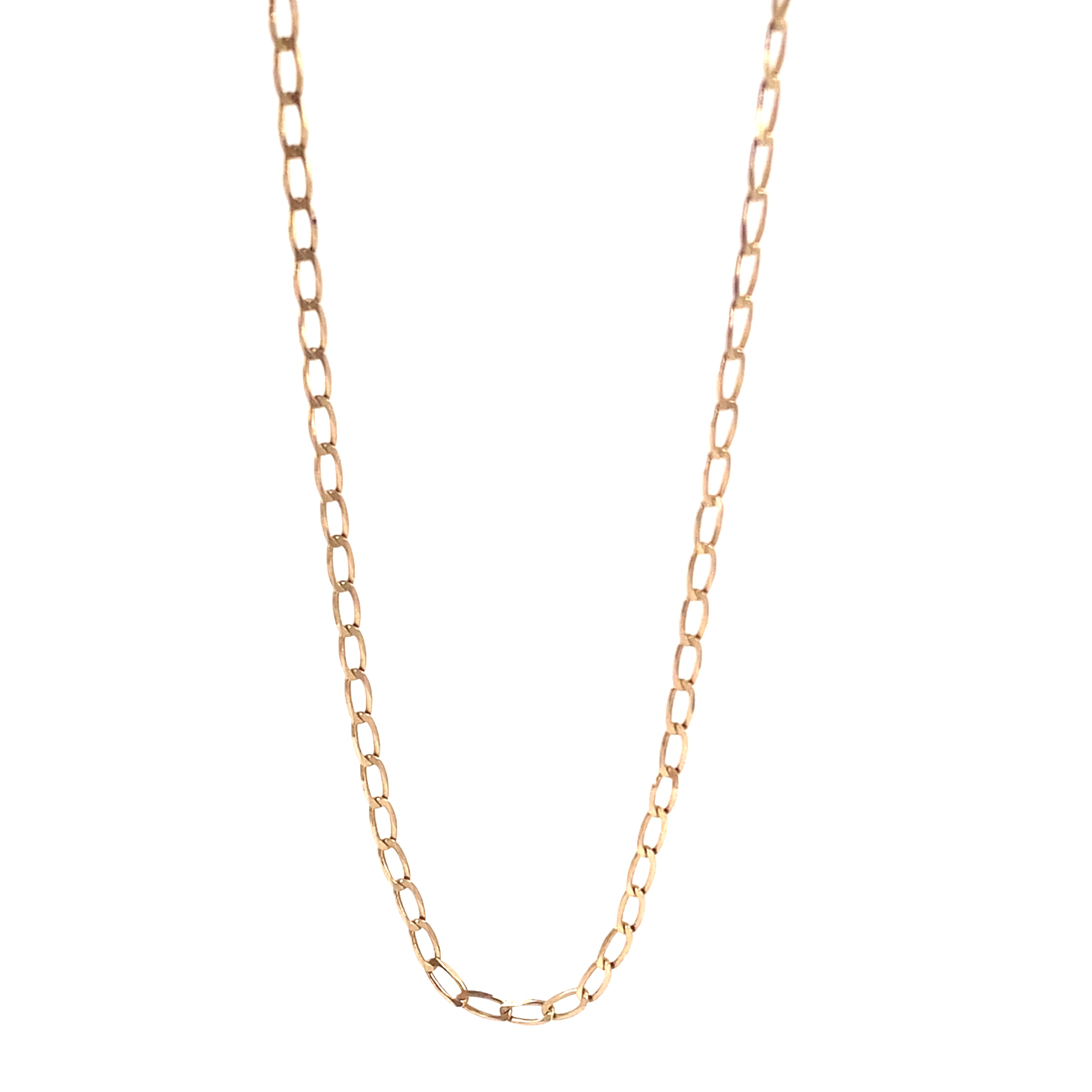 Women’s 9ct Yellow Gold Stretched Curb Chain - 4.8g 28” - Hyman’s Jewellers