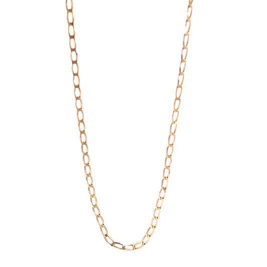 Women’s 9ct Yellow Gold Stretched Curb Chain - 4.8g 28” - Hyman’s Jewellers