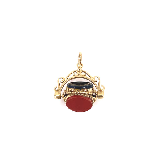Women’s 9ct Yellow Gold Tri Stone Set Articulated Fob - 3.1g - Hyman’s Jewellers