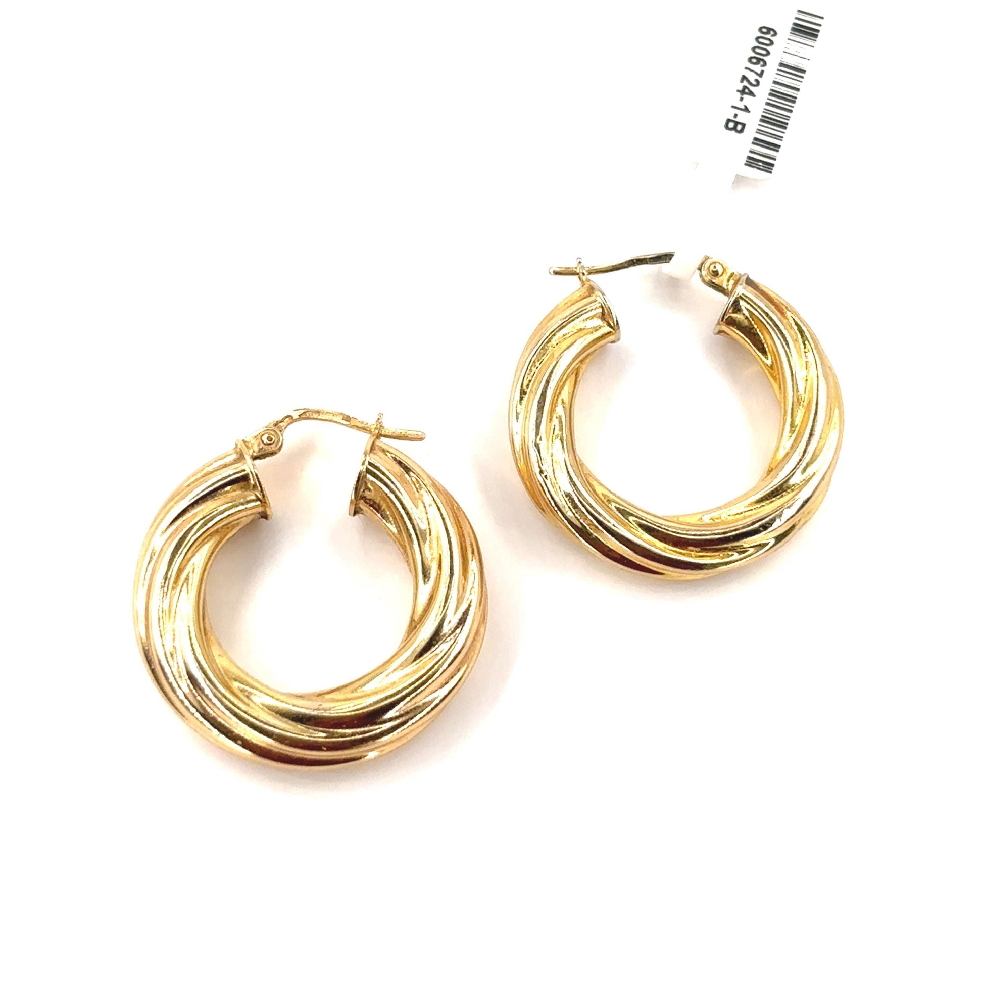 Women’s 9ct Yellow Gold Twist Hoops - 2.9g - Hyman’s Jewellers