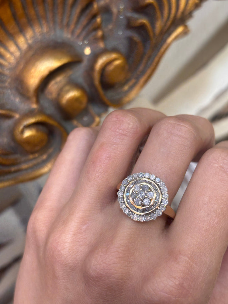 Women’s 9ct Yellow Gold Vintage Diamond Statement Ring - 1.00ct - Hyman’s Jewellers