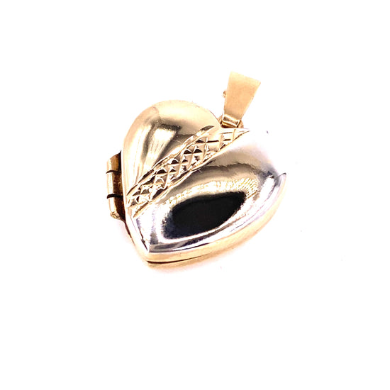 Women’s 9ct Yellow Gold Vintage Heart Locket - 1.7g - Hyman’s Jewellers