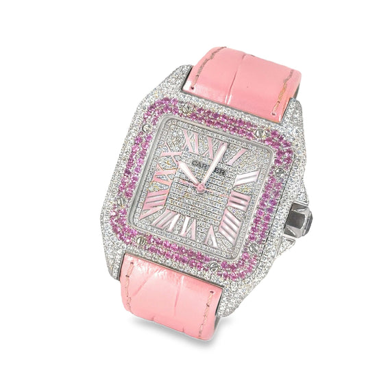 Women’s Cartier Santos 100 XL “Pink Panther" Watch - Hyman’s Jewellers