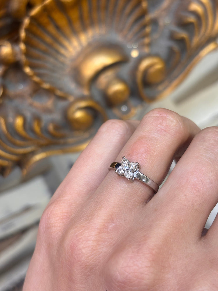 Women’s Platinum 0.25ct Natural Diamond Flower Ring - Hyman’s Jewellers