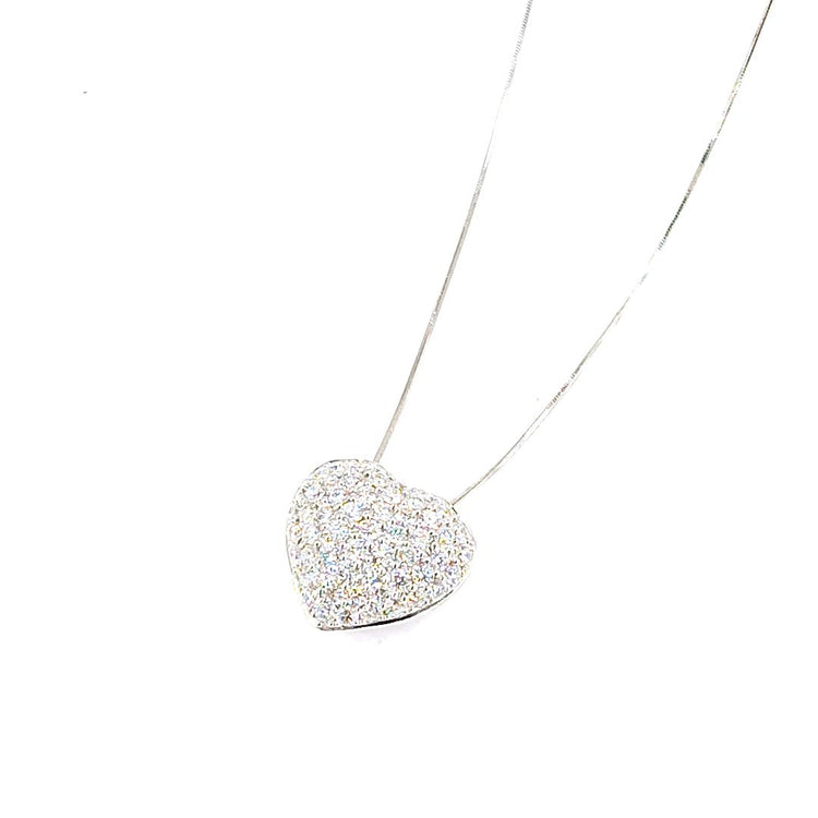 Women's Platinum Heart Diamond Pendant & Necklace - 1.5cts - Hyman’s Jewellers