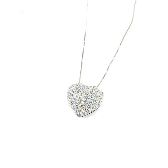 Women's Platinum Heart Diamond Pendant & Necklace - 1.5cts - Hyman’s Jewellers