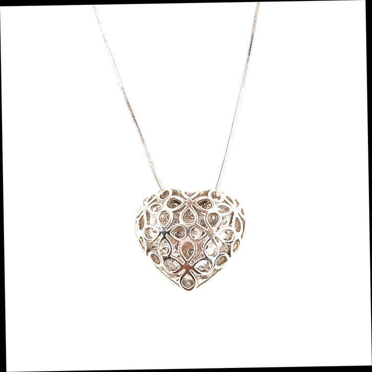 Women's Platinum Heart Diamond Pendant & Necklace - 1.5cts - Hyman’s Jewellers