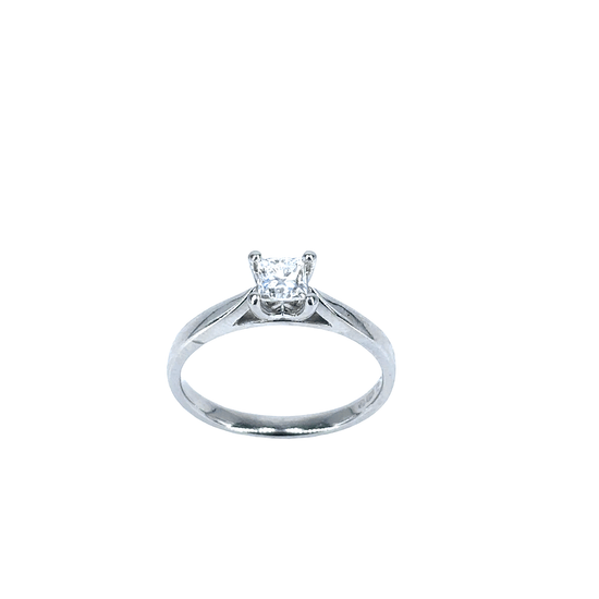 Women’s Platinum Solitaire Ring with Princess Cut Diamond - 0.35ct - Hyman’s Jewellers