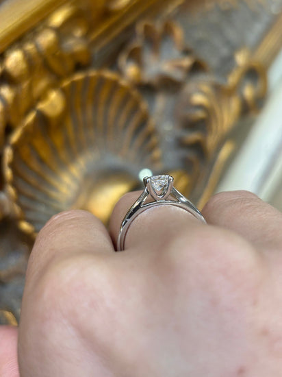 Women’s Platinum Solitaire Ring with Princess Cut Diamond - 0.35ct - Hyman’s Jewellers