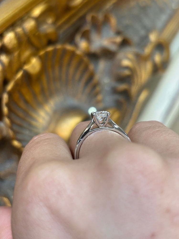 Women’s Platinum Solitaire Ring with Princess Cut Diamond - 0.35ct - Hyman’s Jewellers