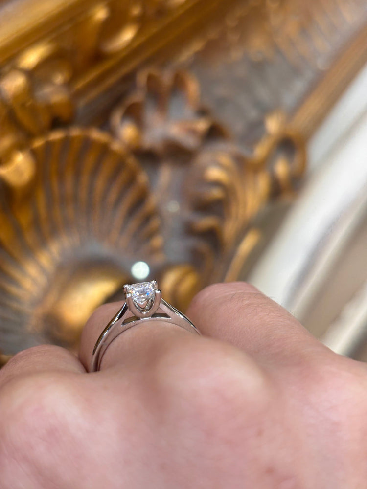 Women’s Platinum Solitaire Ring with Princess Cut Diamond - 0.35ct - Hyman’s Jewellers