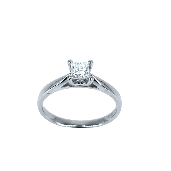 Women’s Platinum Solitaire Ring with Princess Cut Diamond - 0.35ct - Hyman’s Jewellers