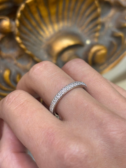 Women’s Platinum 'Vera Wang Love' Diamond Half Eternity Ring - 5.7g 0.37ct - Hyman’s Jewellers