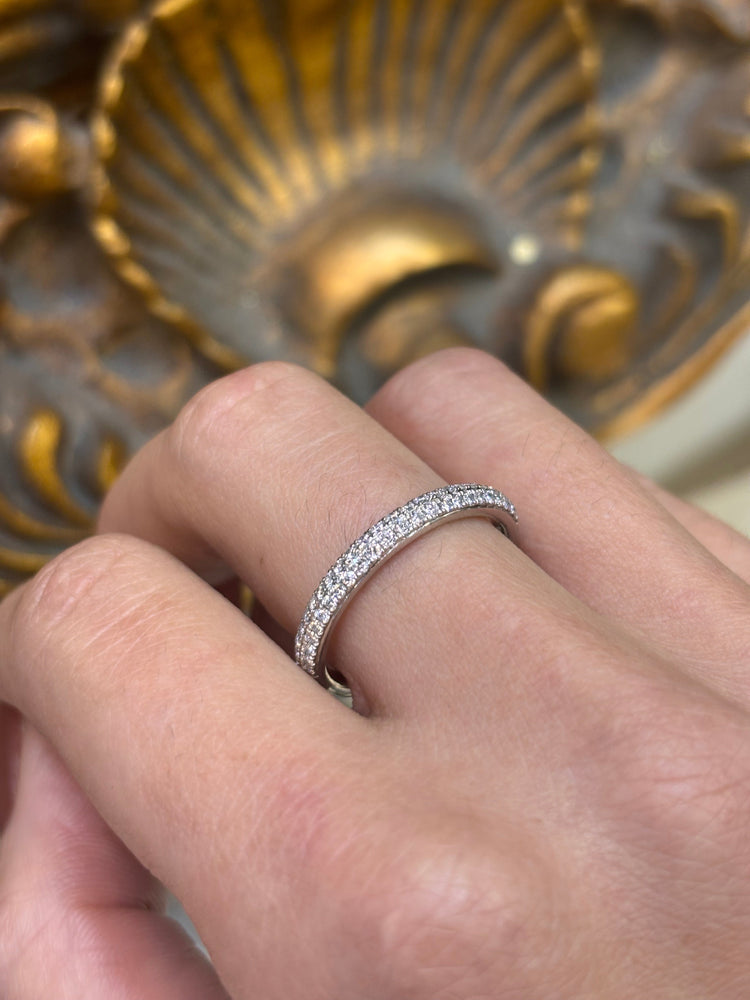 Women’s Platinum 'Vera Wang Love' Diamond Half Eternity Ring - 5.7g 0.37ct - Hyman’s Jewellers
