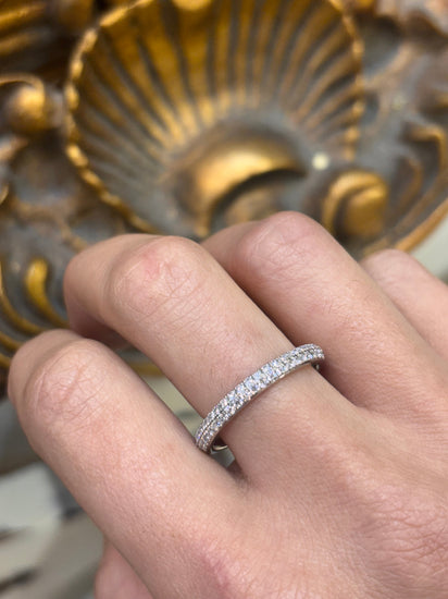 Women’s Platinum 'Vera Wang Love' Diamond Half Eternity Ring - 5.7g 0.37ct - Hyman’s Jewellers